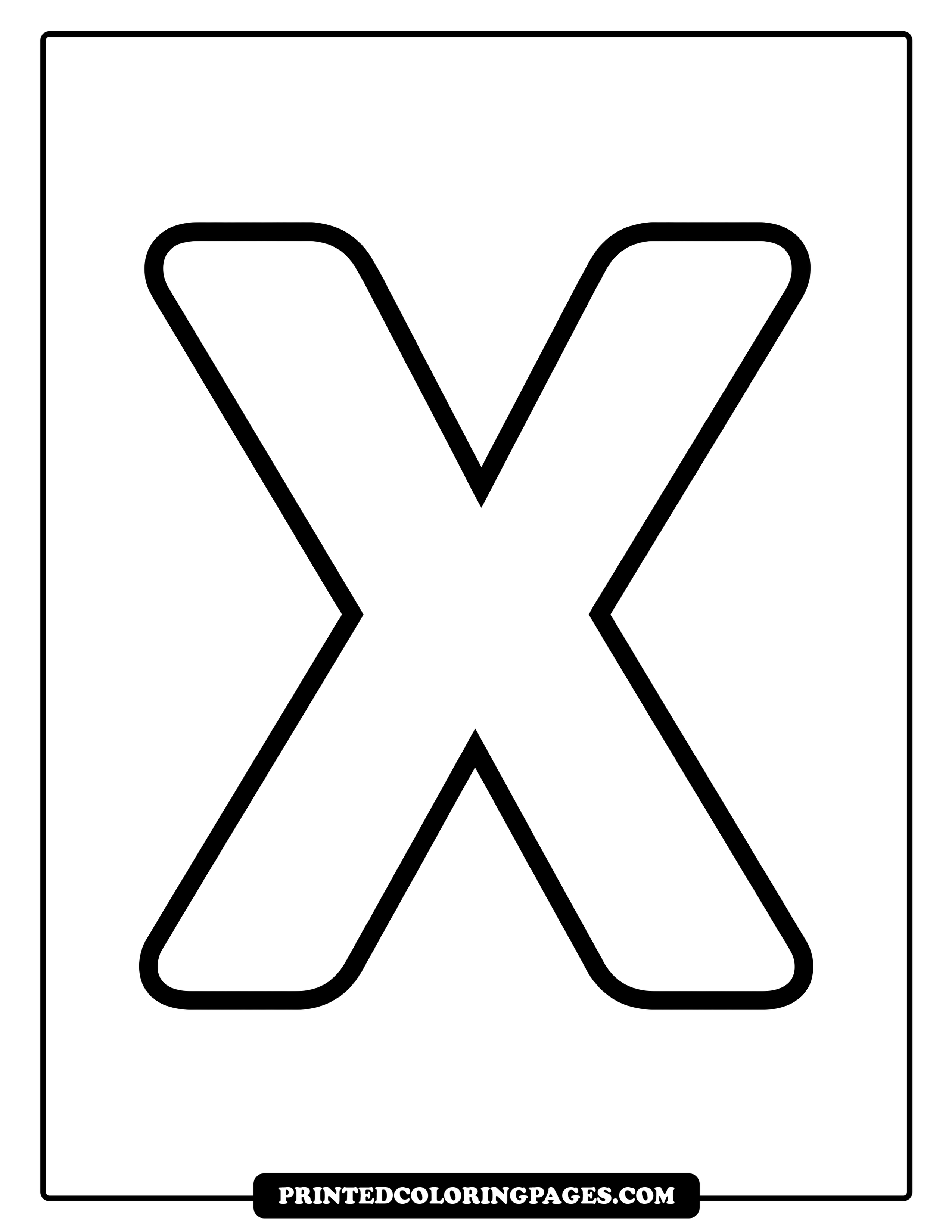 Uppercase Letter X Alphabet Practice Sheet | PrintedColoringPages.com